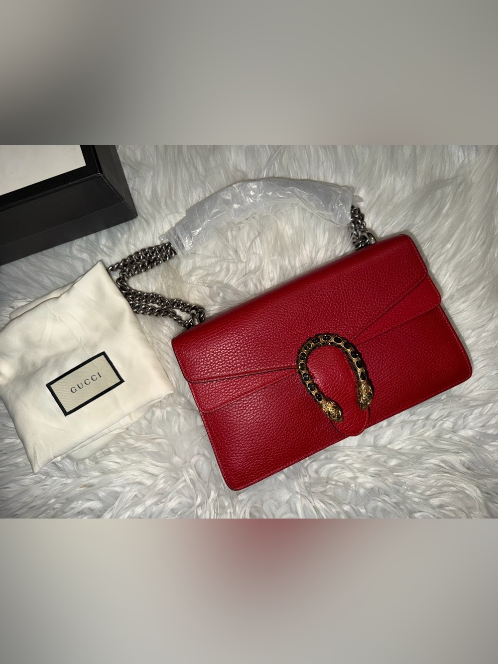 Gucci Dionysus Red Leather Medium Shoulder Bag Like New
